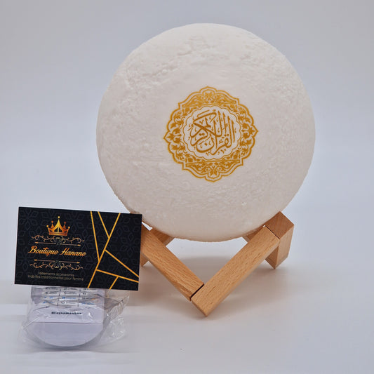 Lecteur Coran en forme de lune avec Télécommande - Lampe LED Intelligente et Contrôle via Application Moon Lamp Quran Speaker